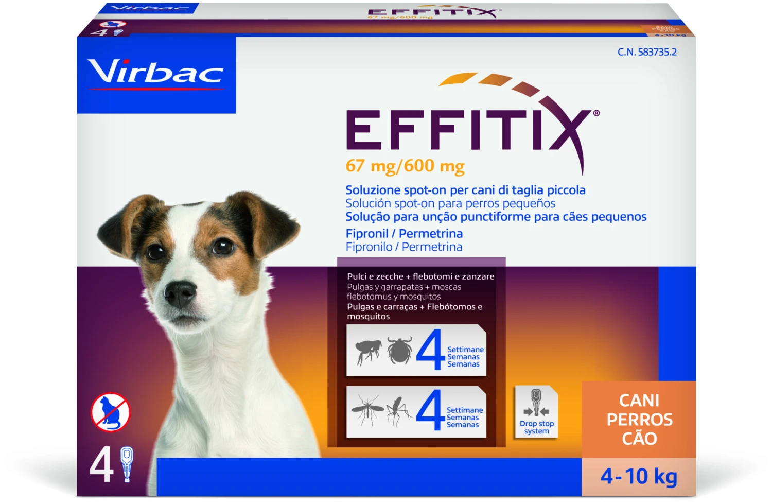Virbac Pipetas Effitix Spot On Antiparasitario Para Perros De 4 A 10 Kg (67mg/600mg) 3 Virbac Pipetas Effitix Spot On Antiparasitario Para Perros De 4 A 10 Kg (67mg/600mg)
