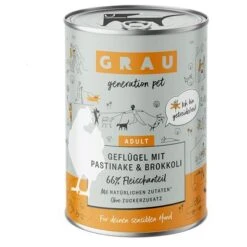 GRAU Ave, Chirivía Y Brécol Comida Húmeda Para Perros 8 GRAU Ave, Chirivía Y Brécol Comida Húmeda Para Perros -Productos Para Perros 268398 pla grau hundefutter gefluegel pastinake brokkoli 400g hs 01 9 1