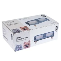 TIAKI Comedero Doble De Cerámica Para Mascotas -Productos Para Perros 302496 tiaki napf duo grau fg 6139 1