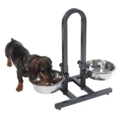 Soporte Ajustable Con Dos Comederos De 1,6 L 12 Soporte Ajustable Con Dos Comederos De 1,6 L -Productos Para Perros 313525 u hundebar 04 dsc9192 5