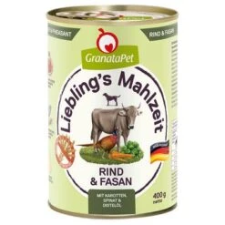 Granatapet Liebling's Mahlzeit 6 X 400 G -Productos Para Perros 362501 pla granatapet lieblings mahlzeit rindfasan 6x400g hs 01 4