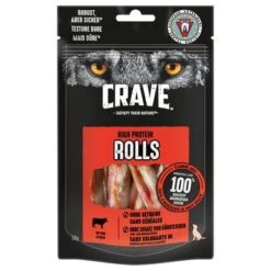 Crave Maxi High Protein Rolls Snacks Para Perros -Productos Para Perros 371398 pla mars crave maxi highprotein rolls rind hs 01 8