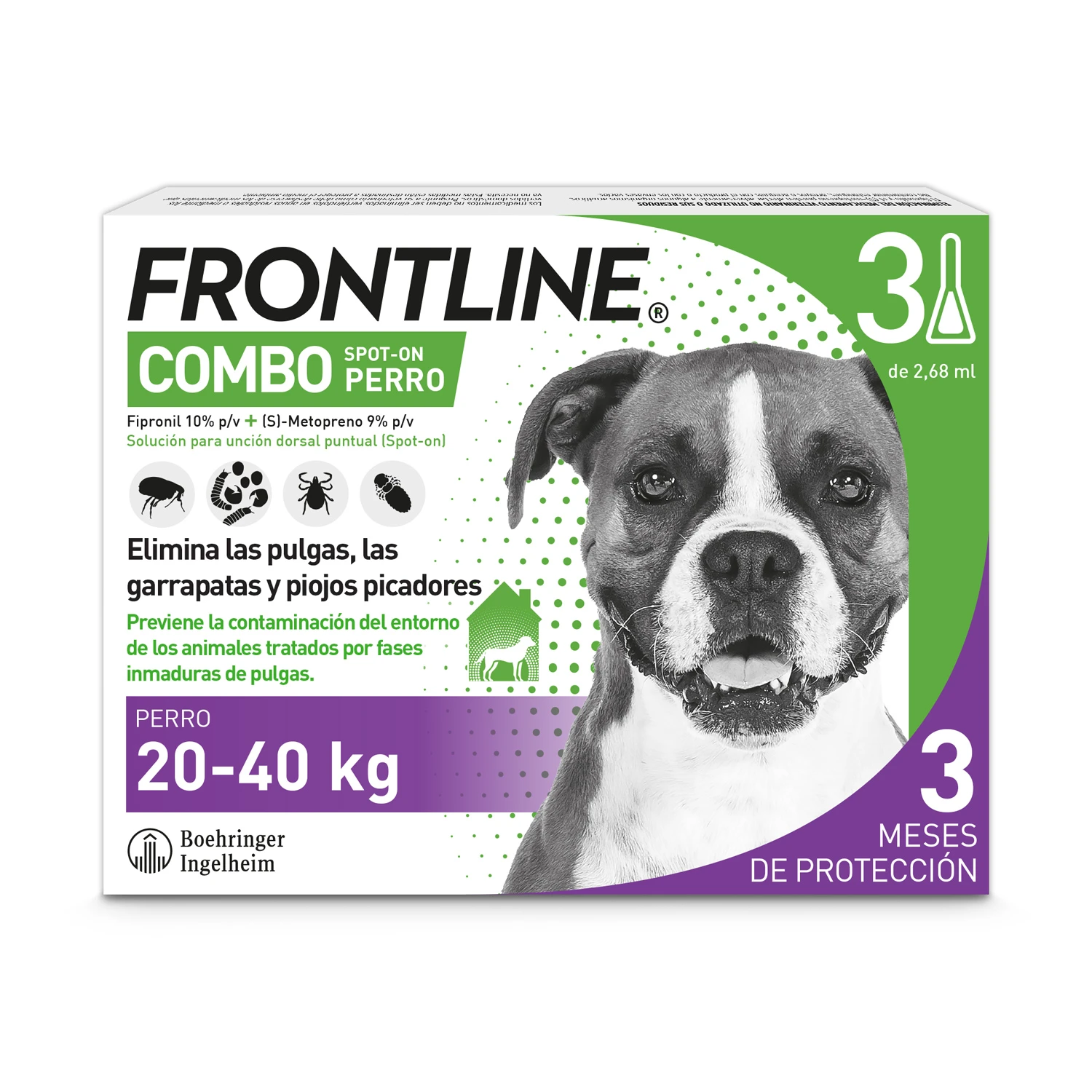 Frontline Pipetas Combo Spot-On Para Perros De 20-40 Kg 3 Frontline Pipetas Combo Spot-On Para Perros De 20-40 Kg