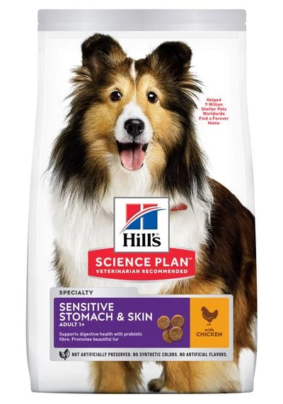 Hill's Science Plan Hill's Adult 1+ Sensitive Stomach & Skin Medium Science Plan Con Pollo 3 Hill's Science Plan Hill's Adult 1+ Sensitive Stomach & Skin Medium Science Plan Con Pollo