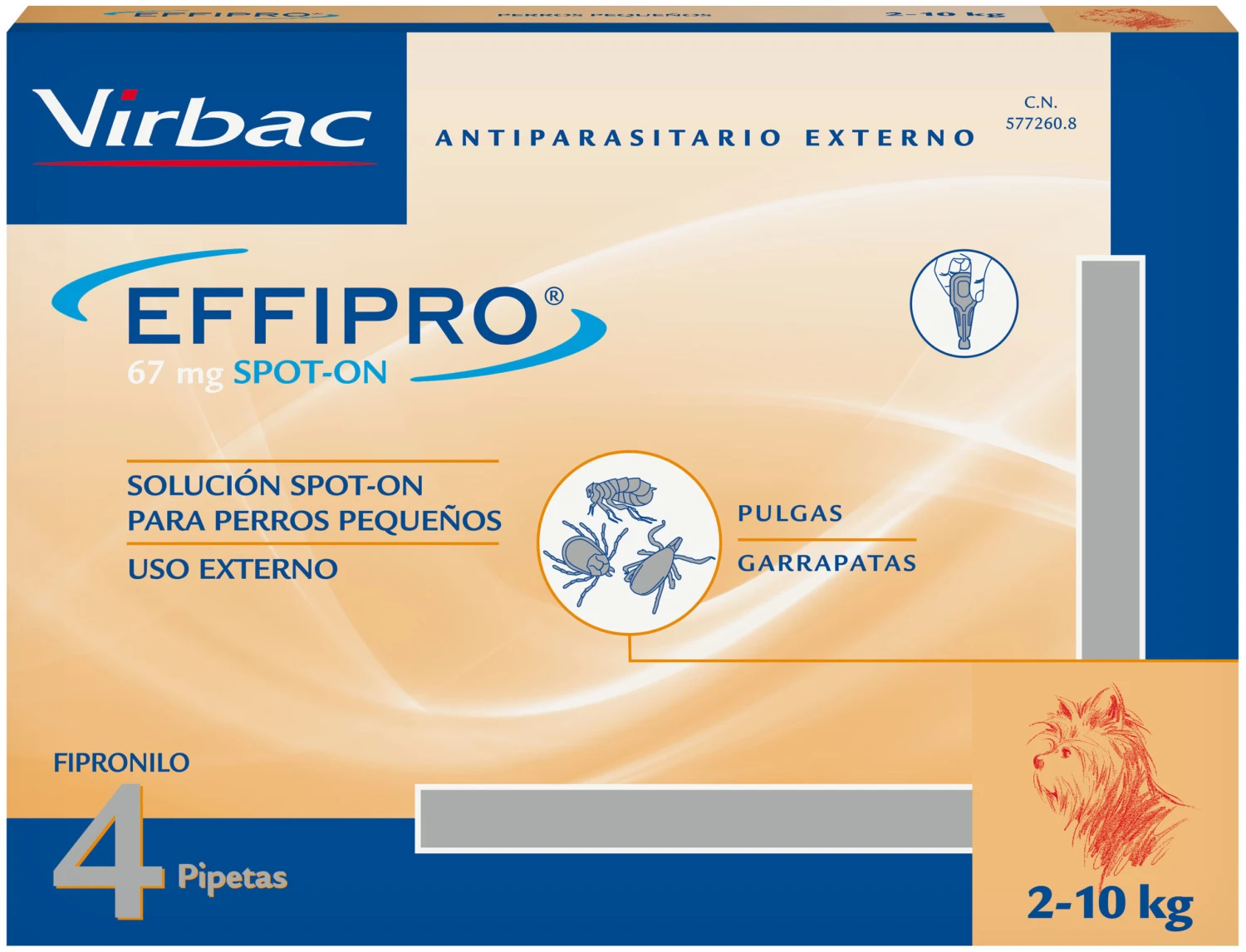 Virbac Pipetas Effipro Solución Spot On Para Perros Para Perros De 2 A 10 Kg (67 Mg) 3 Virbac Pipetas Effipro Solución Spot On Para Perros Para Perros De 2 A 10 Kg (67 Mg)