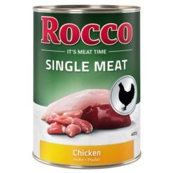 Pack Ahorro Rocco Single Meat 12 X 400 G -Productos Para Perros rocco nf singlemeat 400g chicken 1000x1000 1 5 1