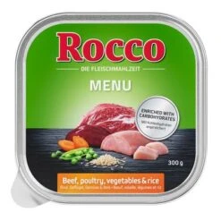 Rocco Menú En Tarrinas 9 X 300 G -Productos Para Perros rocco schalen menue gefluegel 1000x1000 1