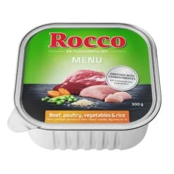 Rocco Menú En Tarrinas 9 X 300 G -Productos Para Perros rocco schalen menue gefluegel side 1000x1000 3