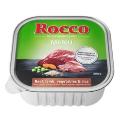 Rocco Menú En Tarrinas 9 X 300 G -Productos Para Perros rocco schalen menue lamm side 1000x1000 4